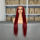 Luwel 5x5 lace closure wig transparent lace HD lace burgundy color straight 190% density