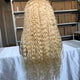 Luwel 13x4 Lace frontal wig transparent lace #613 blonde color curly 180% density