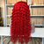 Luwel 13x4 Lace frontal wig transparent lace red curly 180% density